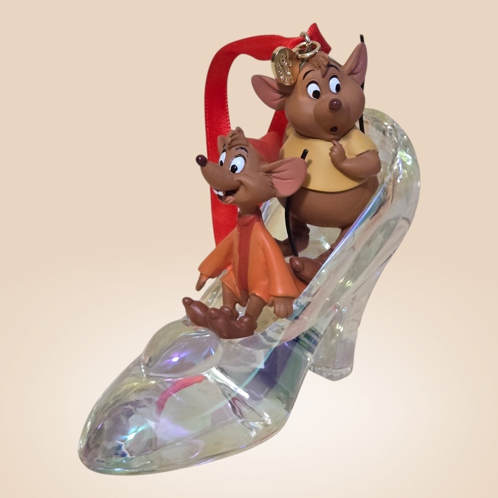 Disney Sketchbook Ornament Jaq  Gus Cinderella Glass Slipper Christmas New W Box